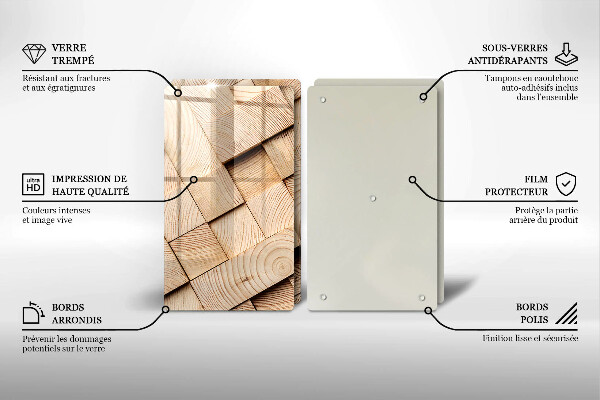 Tampa de parede do fogão a gás Quadrados de madeira