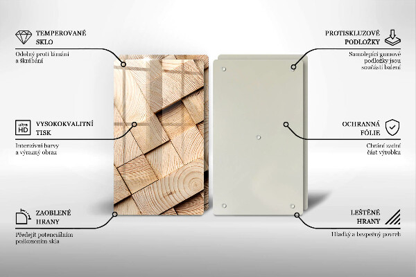 Tampa de parede do fogão a gás Quadrados de madeira