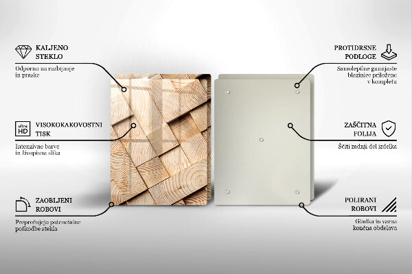 Tampa de parede do fogão a gás Quadrados de madeira