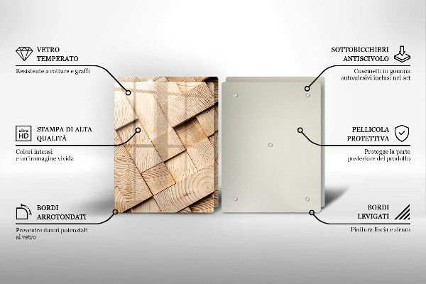Tampa de parede do fogão a gás Quadrados de madeira