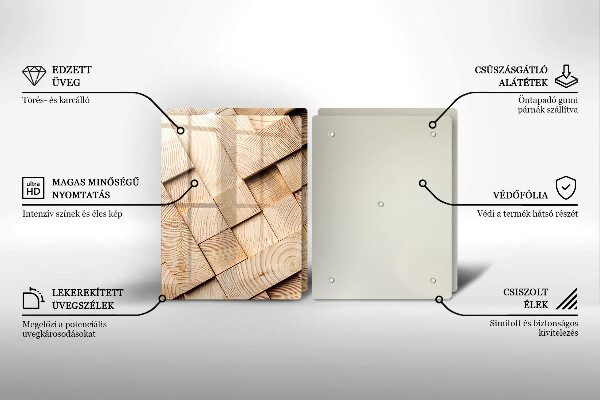 Tampa de parede do fogão a gás Quadrados de madeira