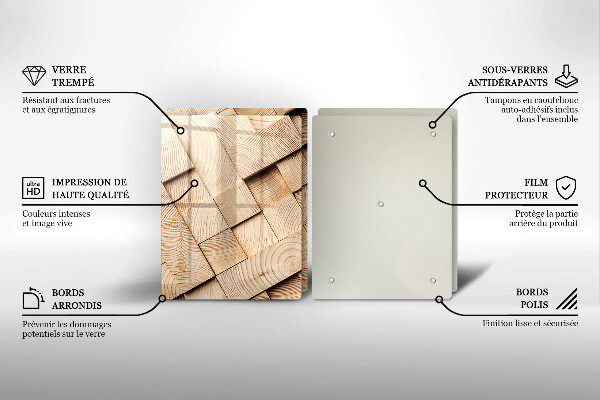 Tampa de parede do fogão a gás Quadrados de madeira