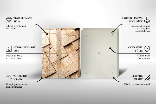 Tampa de parede do fogão a gás Quadrados de madeira