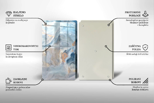 Tampa de parede do fogão a gás Textura de mármore