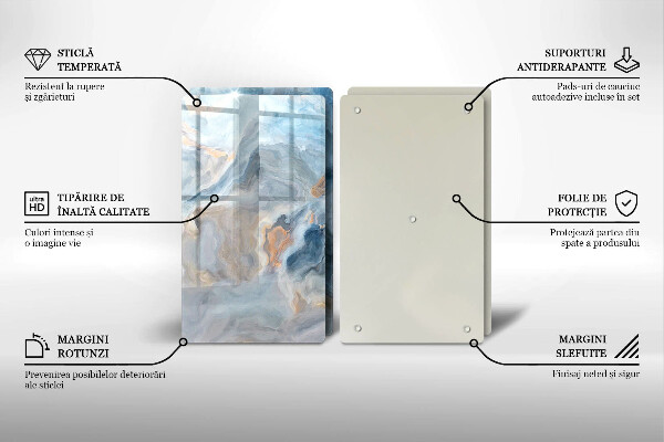 Tampa de parede do fogão a gás Textura de mármore