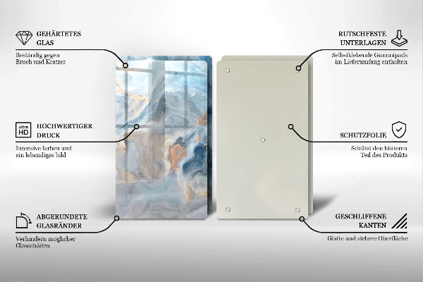 Tampa de parede do fogão a gás Textura de mármore