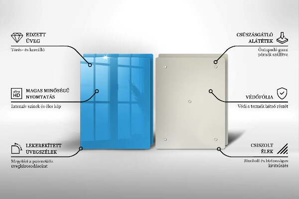 Tampa de parede para fogão a gás Cor azul
