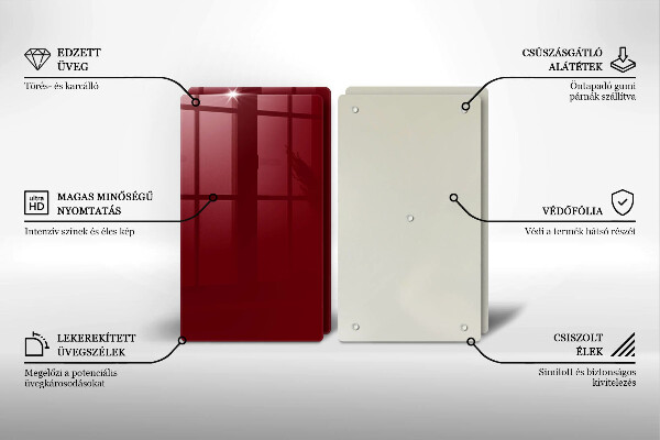 Tampa de parede do fogão a gás Cor bordô