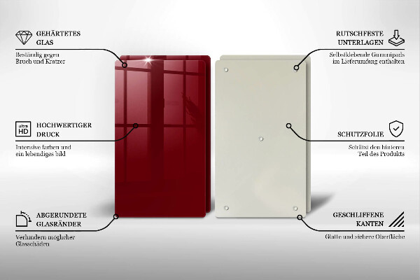 Tampa de parede do fogão a gás Cor bordô