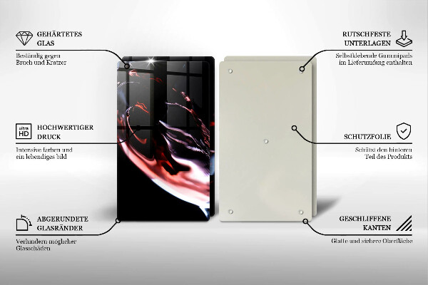 Tampa de parede para fogão a gás Copo de vinho tinto