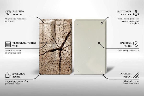 Tampa de parede do fogão a gás Corte transversal árvore