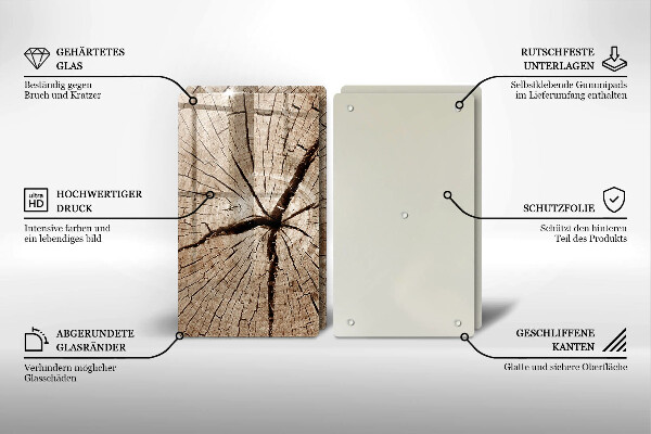 Tampa de parede do fogão a gás Corte transversal árvore