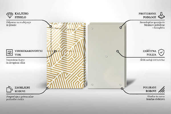 Tampa de parede do fogão a gás Linhas geométricas