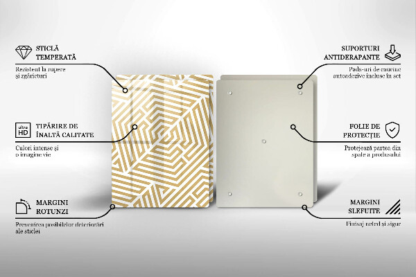 Tampa de parede do fogão a gás Linhas geométricas