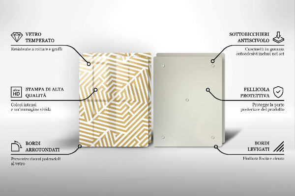 Tampa de parede do fogão a gás Linhas geométricas