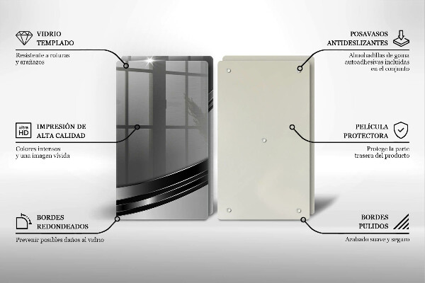 Tampa de parede do fogão a gás Abstração em metal