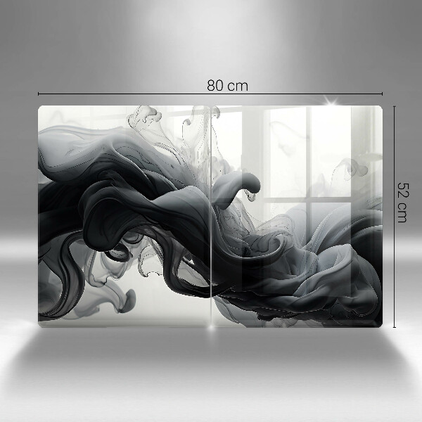 Tampa de parede para fogão a gás Fumo preto Abstração