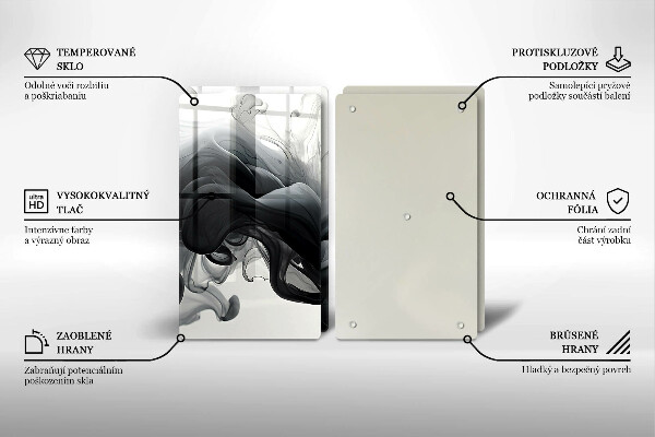 Tampa de parede para fogão a gás Fumo preto Abstração