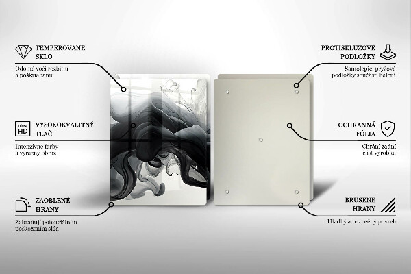 Tampa de parede para fogão a gás Fumo preto Abstração