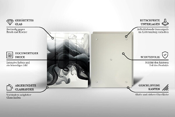 Tampa de parede para fogão a gás Fumo preto Abstração