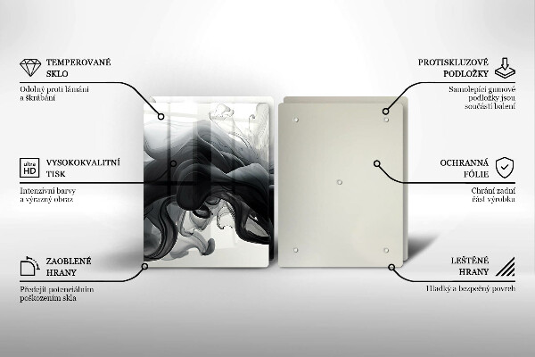 Tampa de parede para fogão a gás Fumo preto Abstração