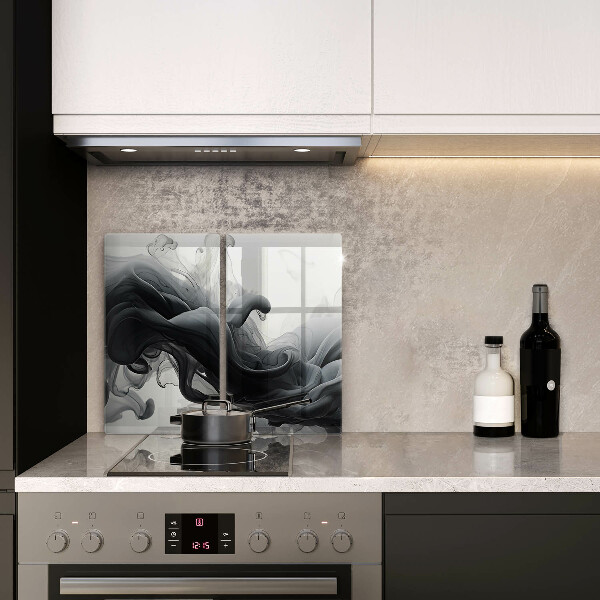 Tampa de parede para fogão a gás Fumo preto Abstração