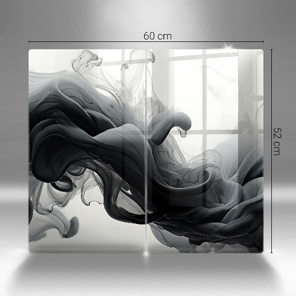 Tampa de parede para fogão a gás Fumo preto Abstração