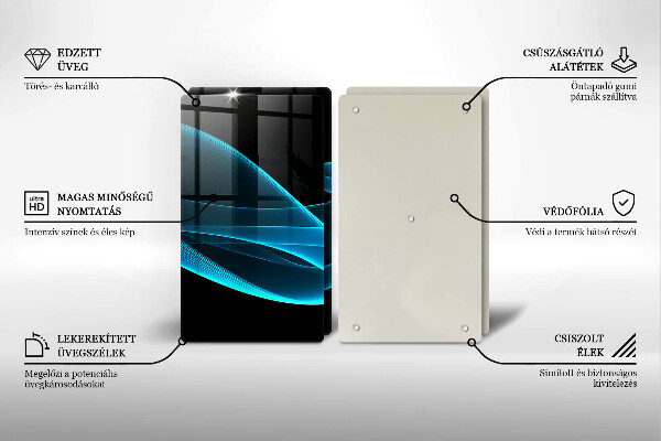 Proteção de parede do fogão a gás Abstração azul