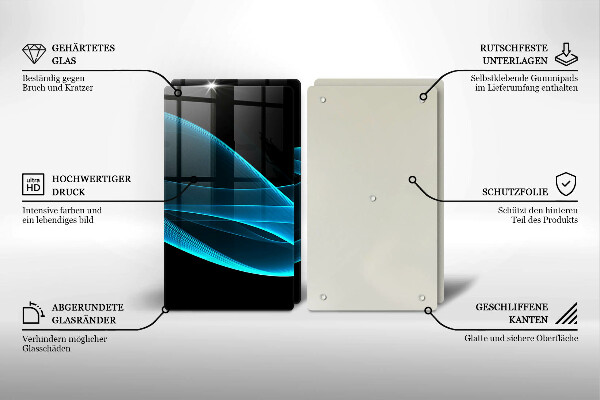 Proteção de parede do fogão a gás Abstração azul