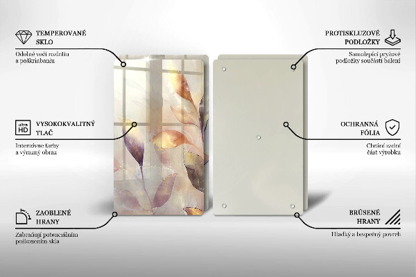 Proteção de parede do fogão a gás Folhas pintadas em estilo boho