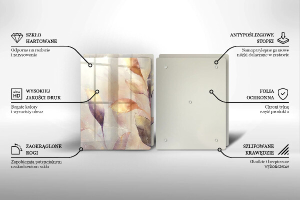 Proteção de parede do fogão a gás Folhas pintadas em estilo boho