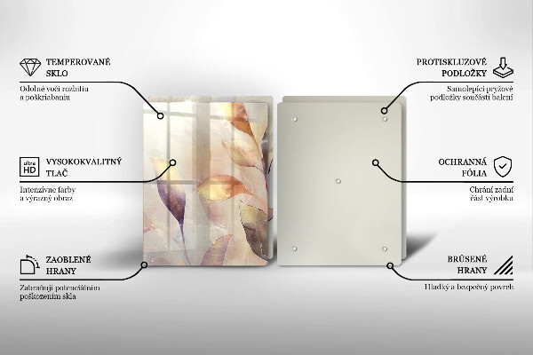 Proteção de parede do fogão a gás Folhas pintadas em estilo boho