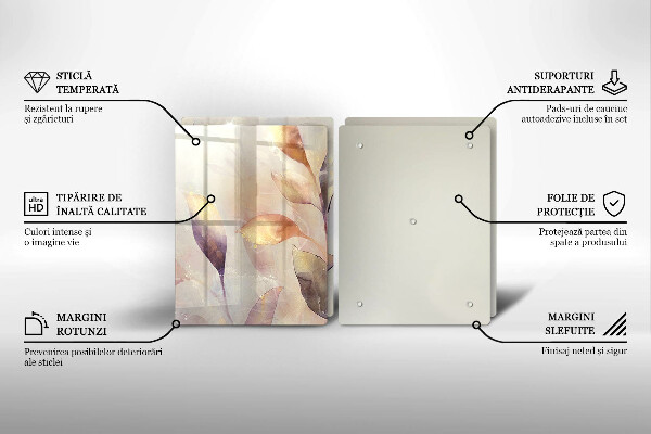 Proteção de parede do fogão a gás Folhas pintadas em estilo boho