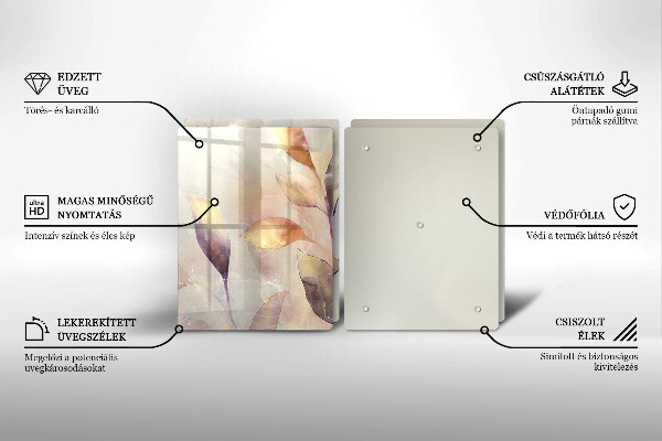 Proteção de parede do fogão a gás Folhas pintadas em estilo boho