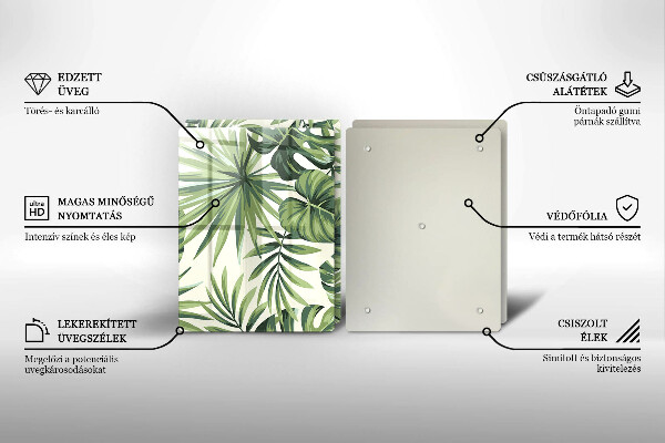 Proteção de parede na cozinha Ilustração de folhas de monstera