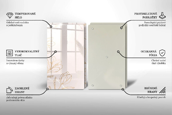 Tampa de parede do fogão a gás Contornos de flores