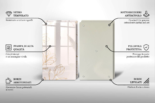 Tampa de parede do fogão a gás Contornos de flores