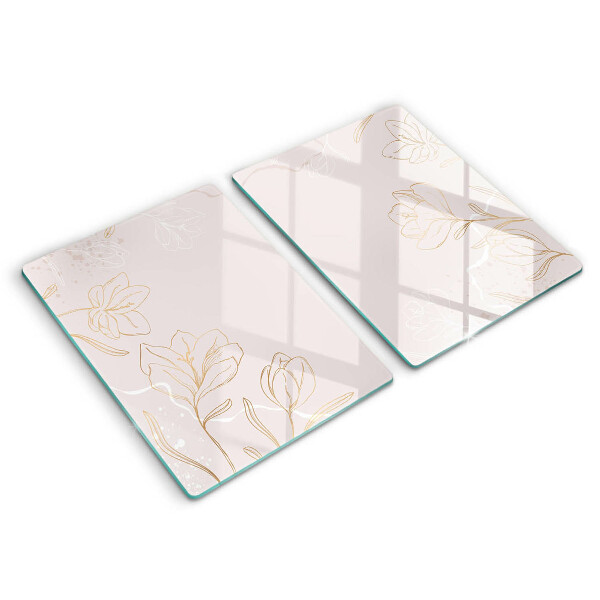 Tampa de parede do fogão a gás Contornos de flores