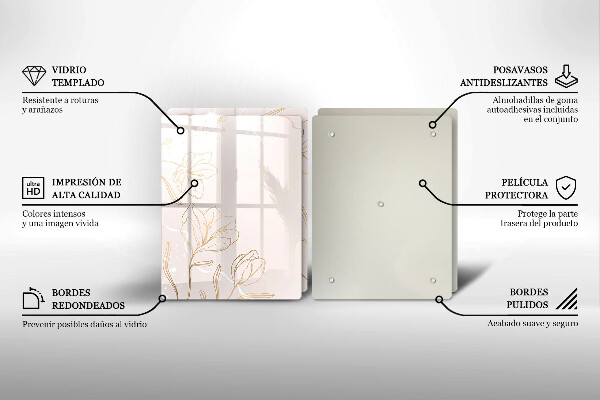 Tampa de parede do fogão a gás Contornos de flores