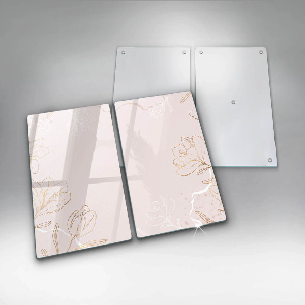 Tampa de parede do fogão a gás Contornos de flores