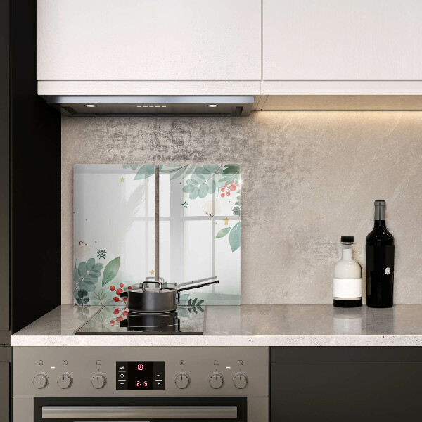 Cobertura de parede do fogão a gás Aquarelas de folhas