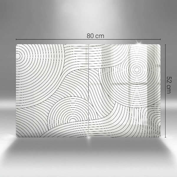 Placa de cobertura da placa de fogão a gás Linhas pretas abstratas