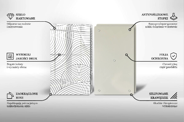 Placa de cobertura da placa de fogão a gás Linhas pretas abstratas