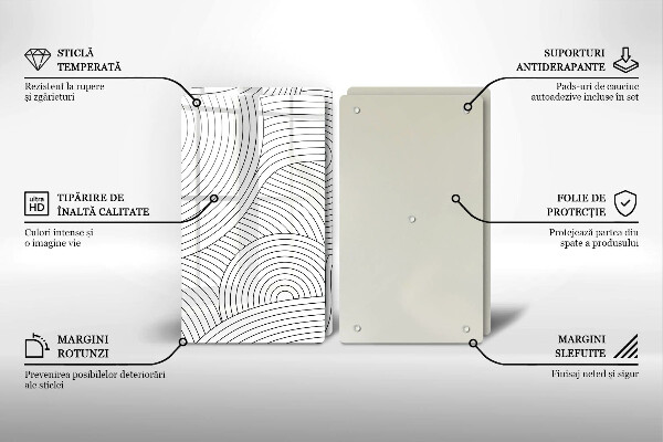 Placa de cobertura da placa de fogão a gás Linhas pretas abstratas