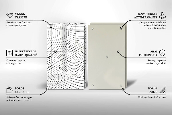 Placa de cobertura da placa de fogão a gás Linhas pretas abstratas