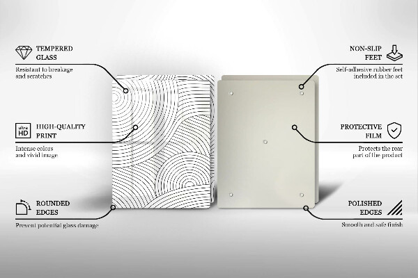 Placa de cobertura da placa de fogão a gás Linhas pretas abstratas