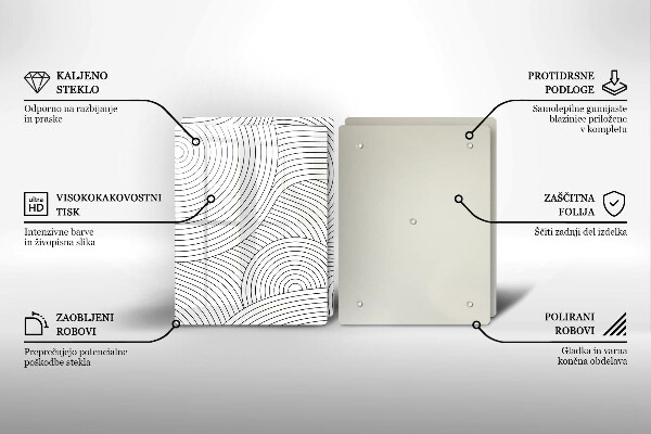 Placa de cobertura da placa de fogão a gás Linhas pretas abstratas