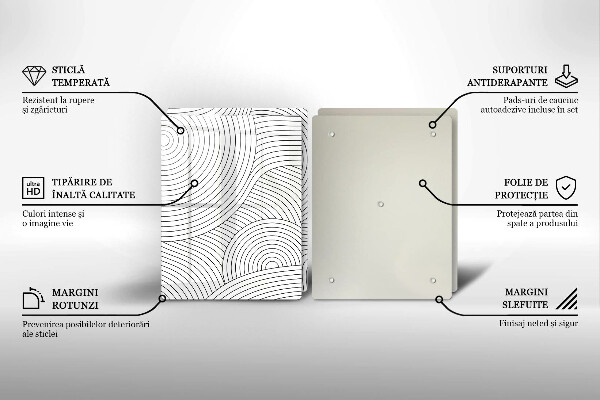 Placa de cobertura da placa de fogão a gás Linhas pretas abstratas