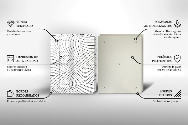 Placa de cobertura da placa de fogão a gás Linhas pretas abstratas