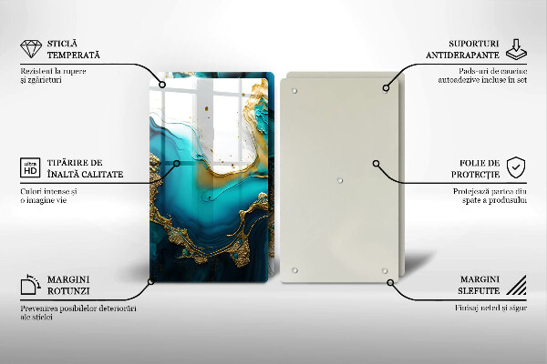 Tampa de parede do fogão a gás Abstração turquesa